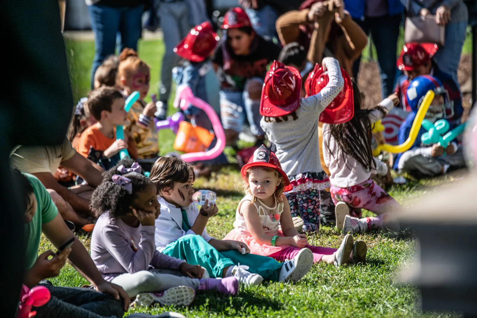 Children in costumes gathered for festival activities at the Great Pumpkin Festival
