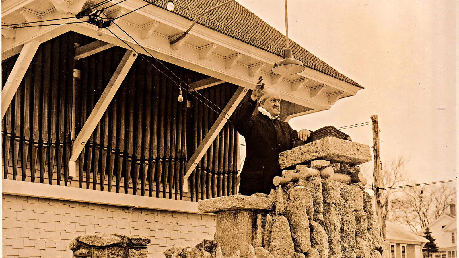 Historic view of the Basilica gathering space at Boothe Park