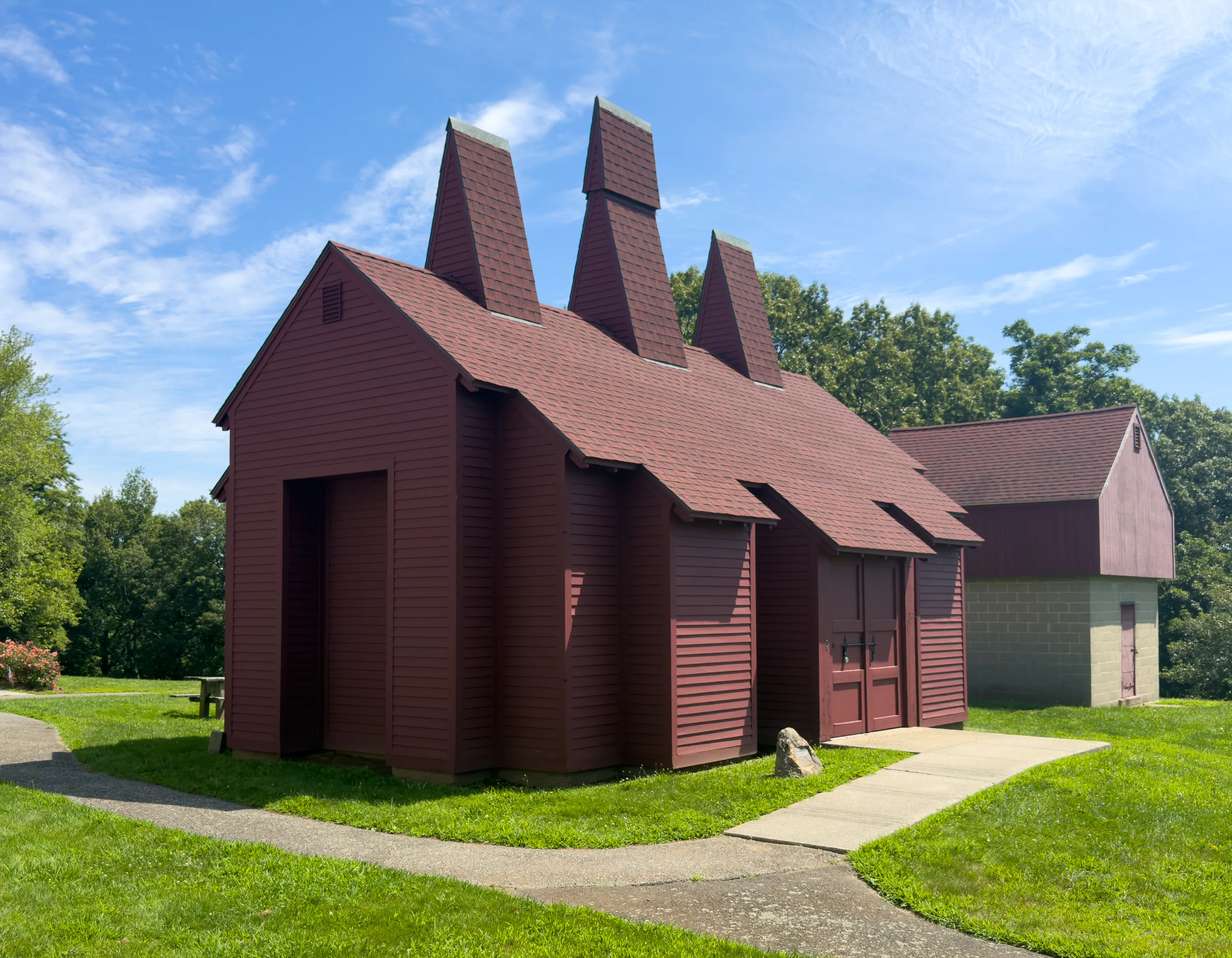 Many-sided exterior of the Boothe Park Blacksmith Shop