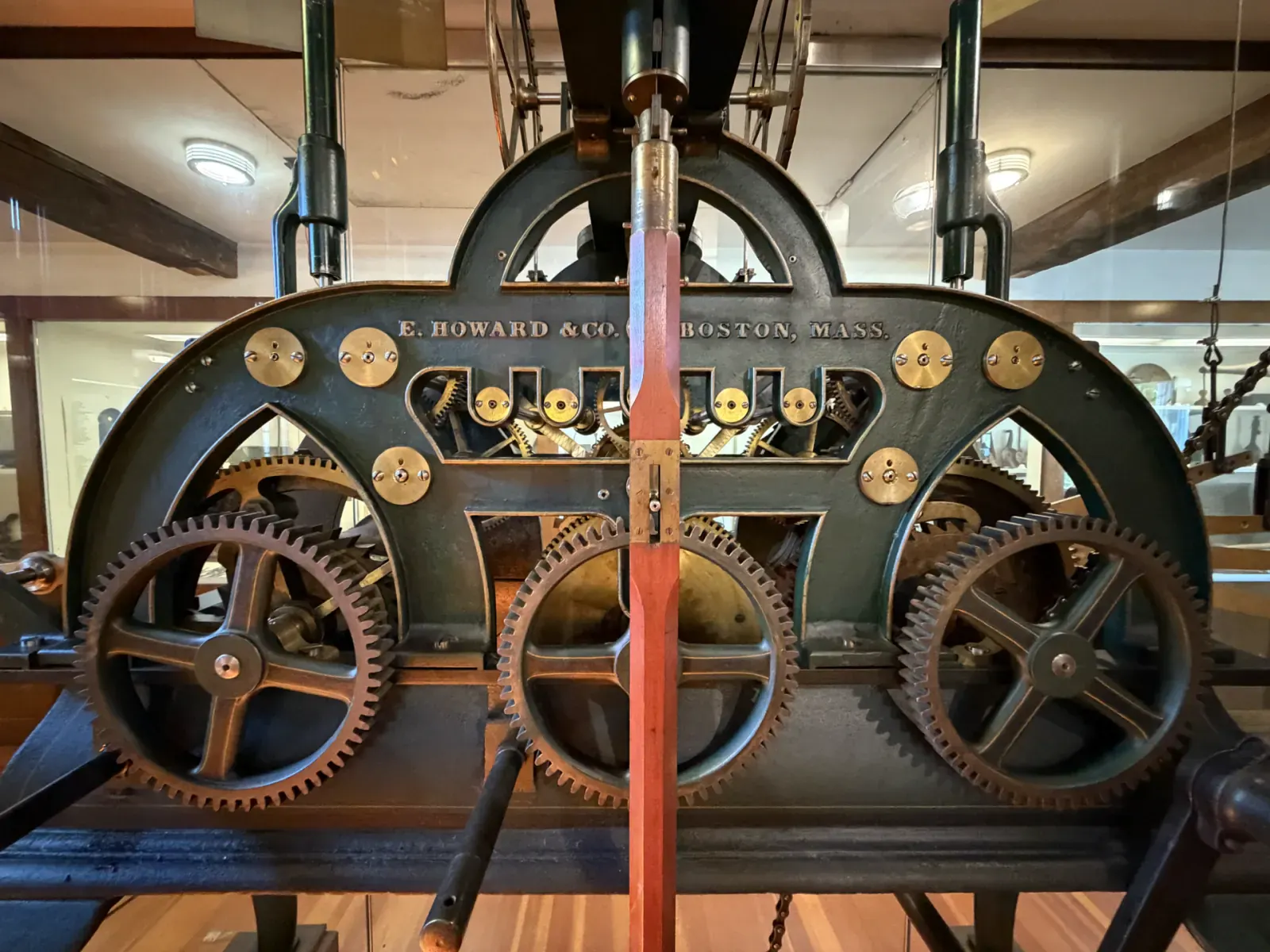E. Howard clock mechanism inside the Clocktower Museum