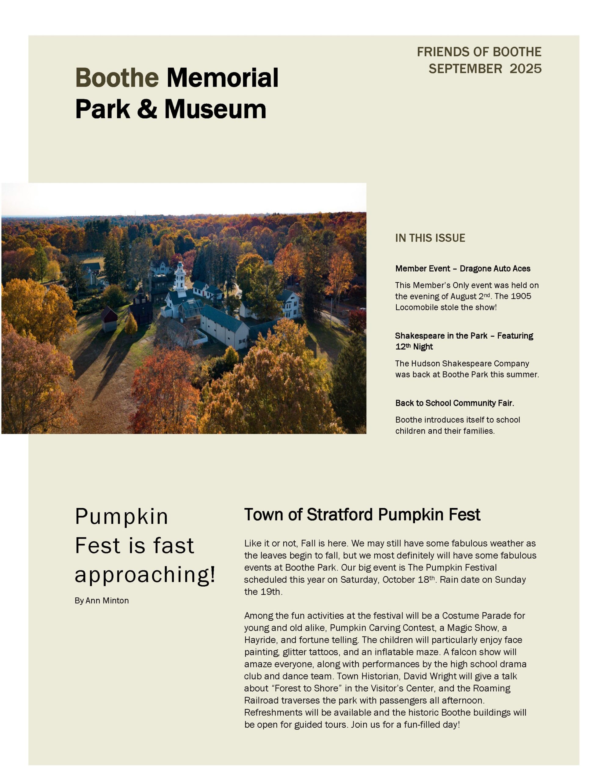 September 2025 Friends of Boothe Park Newsletter