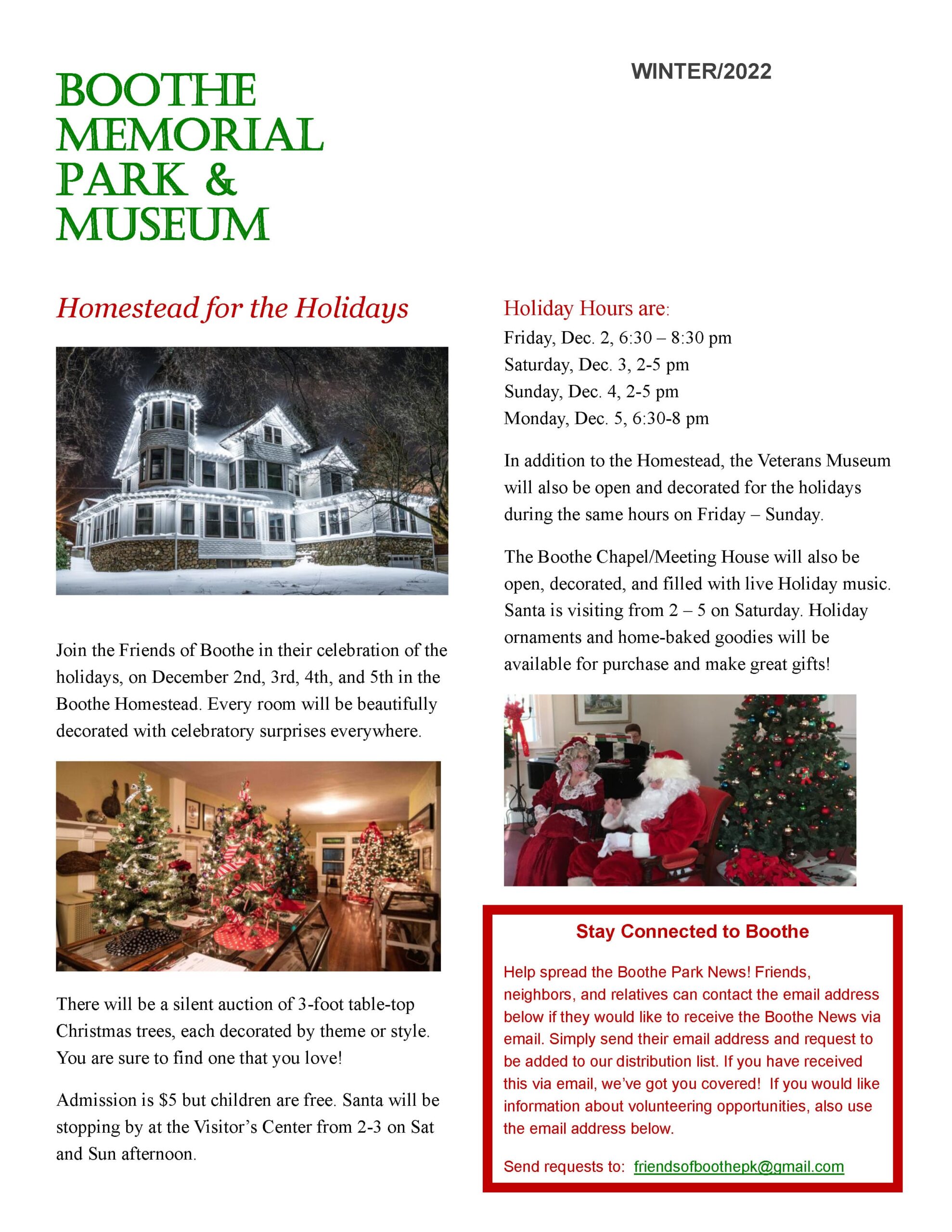 Winter 2022 Friends of Boothe Park Newsletter